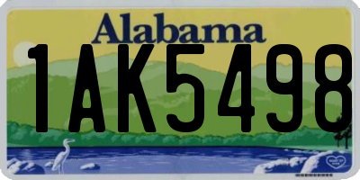 AL license plate 1AK5498