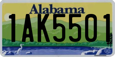 AL license plate 1AK5501