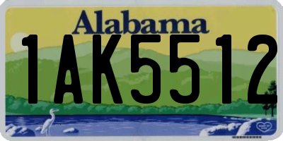 AL license plate 1AK5512