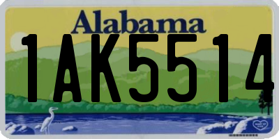 AL license plate 1AK5514