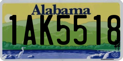 AL license plate 1AK5518