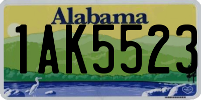 AL license plate 1AK5523