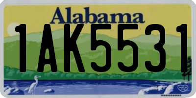 AL license plate 1AK5531