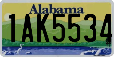 AL license plate 1AK5534