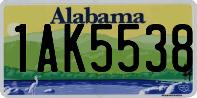 AL license plate 1AK5538