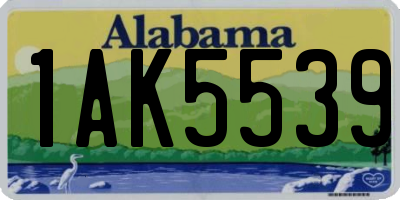 AL license plate 1AK5539