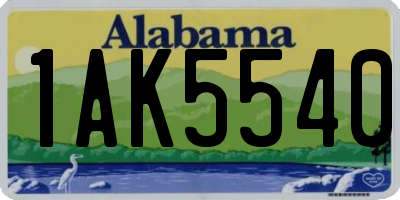 AL license plate 1AK5540
