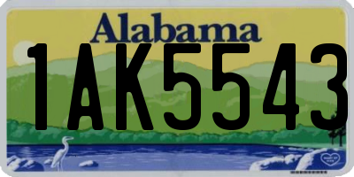 AL license plate 1AK5543