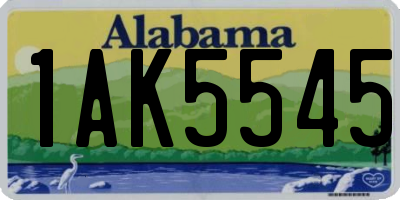 AL license plate 1AK5545