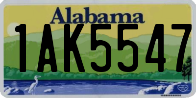 AL license plate 1AK5547