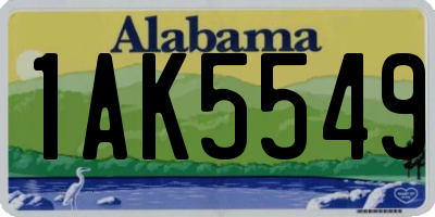 AL license plate 1AK5549