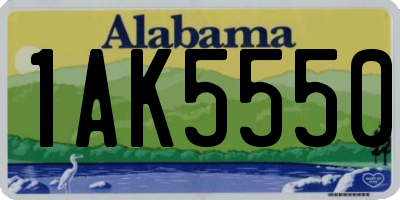 AL license plate 1AK5550