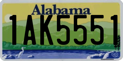 AL license plate 1AK5551