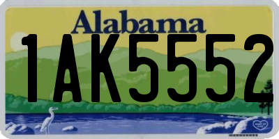 AL license plate 1AK5552