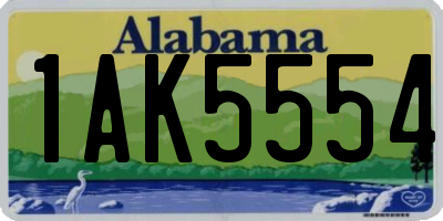 AL license plate 1AK5554