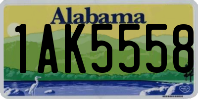 AL license plate 1AK5558