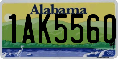 AL license plate 1AK5560