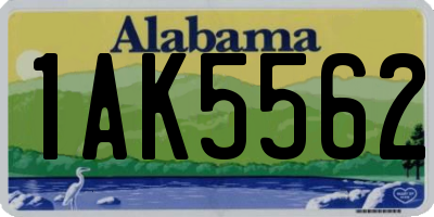AL license plate 1AK5562