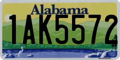 AL license plate 1AK5572