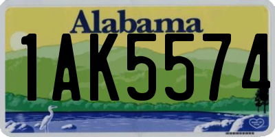 AL license plate 1AK5574