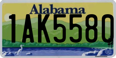 AL license plate 1AK5580
