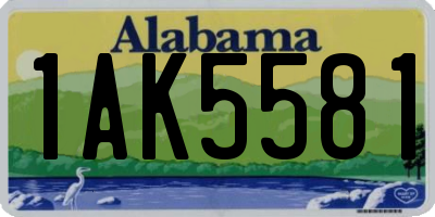 AL license plate 1AK5581