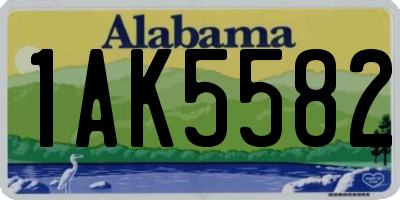 AL license plate 1AK5582