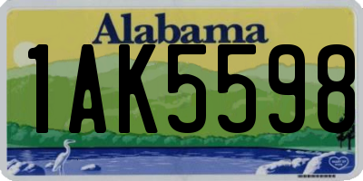 AL license plate 1AK5598