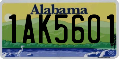 AL license plate 1AK5601