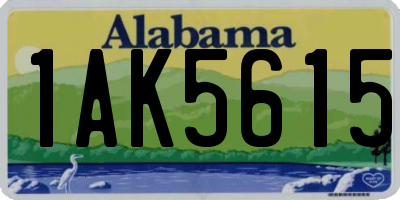 AL license plate 1AK5615