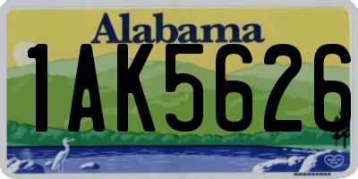 AL license plate 1AK5626