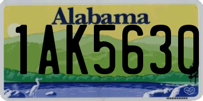 AL license plate 1AK5630
