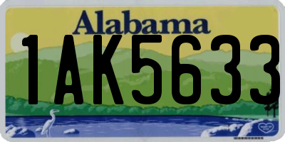 AL license plate 1AK5633