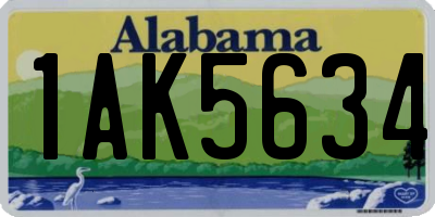 AL license plate 1AK5634