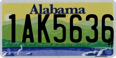AL license plate 1AK5636