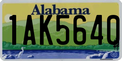 AL license plate 1AK5640