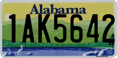 AL license plate 1AK5642