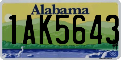 AL license plate 1AK5643