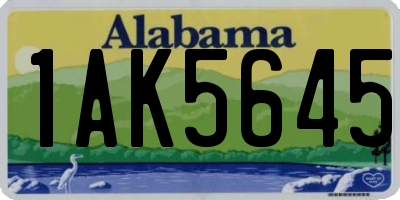 AL license plate 1AK5645