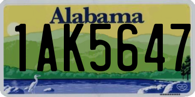 AL license plate 1AK5647