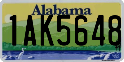 AL license plate 1AK5648