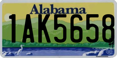 AL license plate 1AK5658
