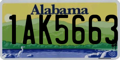 AL license plate 1AK5663