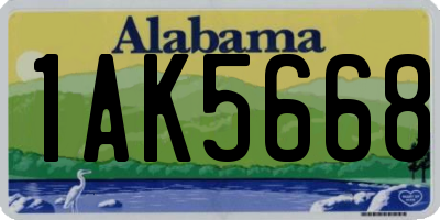 AL license plate 1AK5668