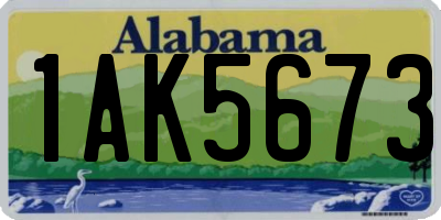 AL license plate 1AK5673