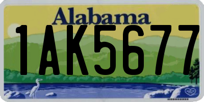 AL license plate 1AK5677