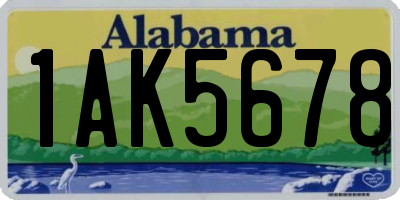 AL license plate 1AK5678