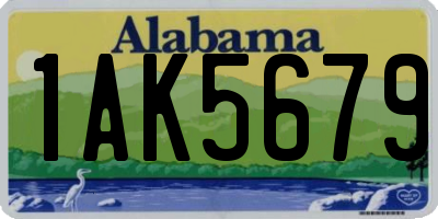 AL license plate 1AK5679