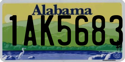 AL license plate 1AK5683