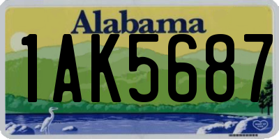 AL license plate 1AK5687